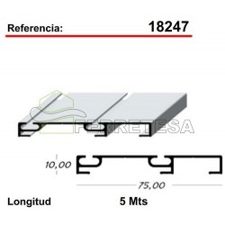 CARRIL INF.5M."W" 75mm PLATA MATE 18247