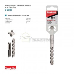 BROCA SDS 10x50x115mm NEMESIS MAKITA