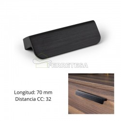 TIRADOR FLAP NEGRO CEPILLADO 70mm (32 CC)