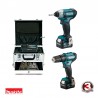 KIT COMBO TALADRO ATORNILLADOR CON PERCUSION HP333D + ATORNILLADOR IMPACTO TD110 12V 2 BATERIAS 4Ah