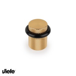 TOPE PUERTA CON GOMA GRAF 27x28mm LATON CEPILLADO