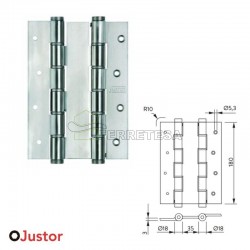 BISAGRA MUELLE 59 DA 180x140mm ACER INOX