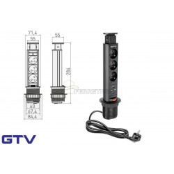 REGLETA P/ESCRITORIO EMPOTRABLE 60mm