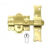 CERROJO 31/80mm BOTON INT. DORADO
