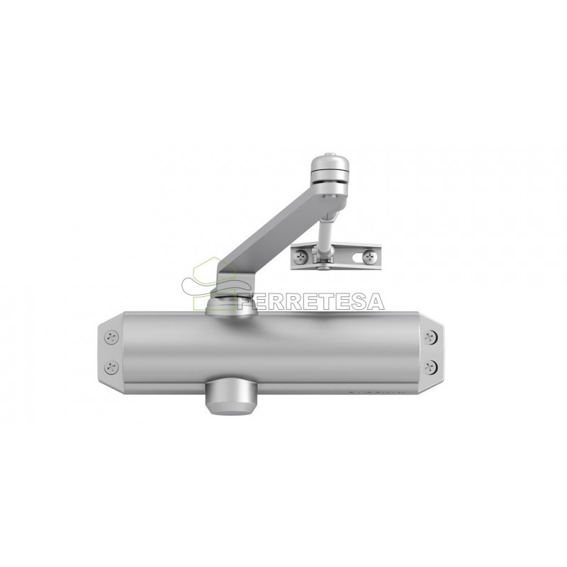 CIERRAPUERTAS DC120 C/BRAZO  EN3-4 PLATA