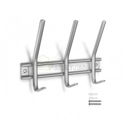 COLGADOR 3 GANCHO DOBLE INOX