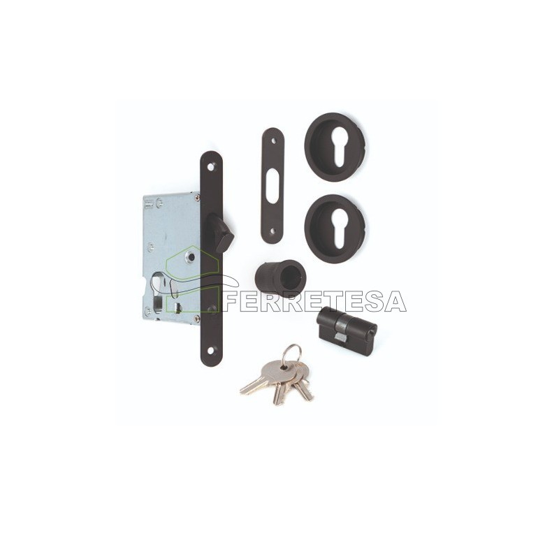 KIT CERRADURA + CILINDRO C502 BL NEGRO