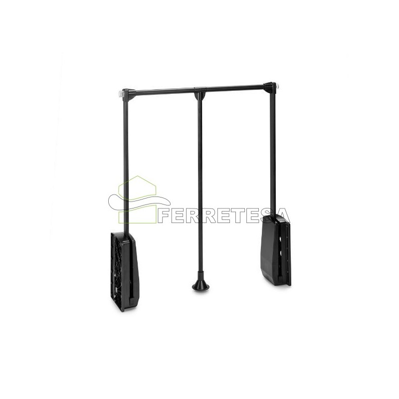 PERCHERO ABATIBLE HANG 60/83cm NEGRO