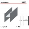 PERFIL "H"16 4M. PLATA MATE 15435