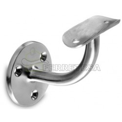 SOPORTE PASAMANOS CURVO Ø 3 TORNILLOS NIQUEL