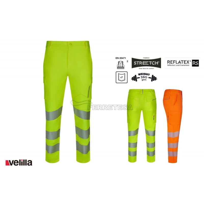 PANTALON STRETCH GRS BICOLOR AZUL/FLUOR