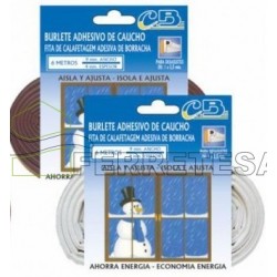 BURLETE CAUCHO "P" BLANCO C/CAJA 6Mt.