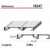 CARRIL INF.5M."W" 75mm PLATA MATE 18247