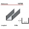 PERFIL "U" 5M.S-16 PLATA MATE 14705