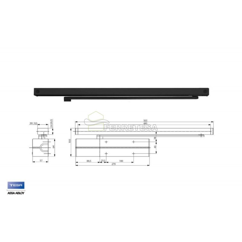 GUIA DESLIZANTE G-193 NEGRO PARA DC-340/500