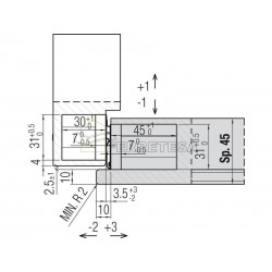 BISAGRA K3000 CS PARA PUERTAS CON SOLAPE 10mm.