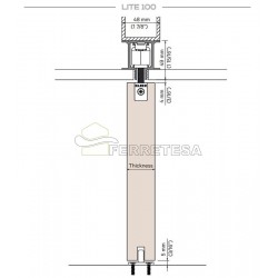 CARRIL PARA EMBUTIR LITE+ "T" 4m.