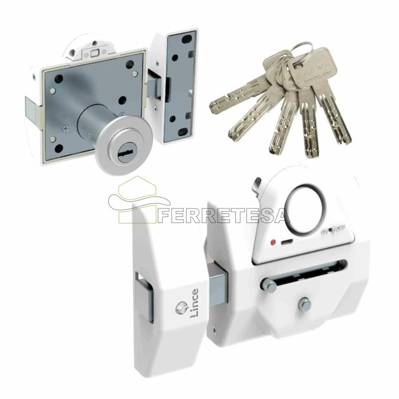 CERROJO CON ALARMA 7930RSA HB BLANCO