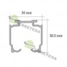 CARRIL U-45 PARA DN 50 6Mts. ALUM. ANOD.