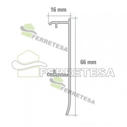 CENEFA U-21 CORTA 3Mts.ALU.ANCHO 66