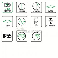 NIVEL LASER VERDE 360º+PLOMADA+ VERTICAL
