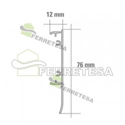 CENEFA U-150 6Mts.ALUMINIO ANCHO 76 +