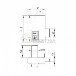 CERRADURA SOBREPONER 56-B/70mm HN IZ