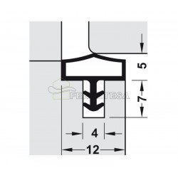 BURLETE JUNTA PERIMETRAL DE EMPOTRAR 25mts PVC BLANCO