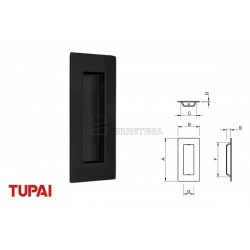 CAZOLETA 1696 RECTANGULAR 102x51mm NEGRA TUPAI