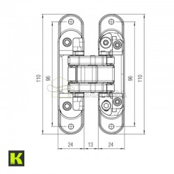 BISAGRA OCULTA K8060 ATOMIKA SLIM ORO SATINADO