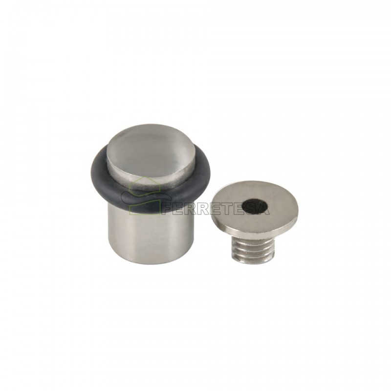TOPE PUERTA CON TAPA 20mm ZAMAK NIQUEL