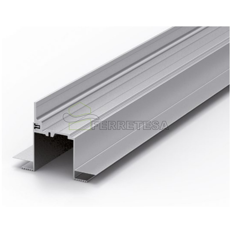 PERFIL FALSO TECHO UNIKGLASS+ SIN DINTEL 4mts PLATA
