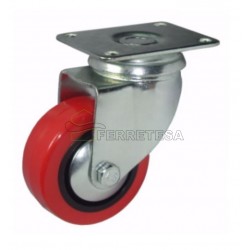 RUEDA 707.0802 Z ROJA Ø80 SIN FRENO 65Kg