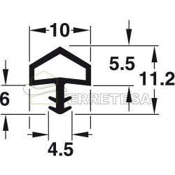BURLETE JUNTA PERIMETRAL DE EMPOTRAR 25mts PVC MARRON