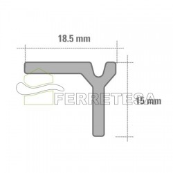 CARRIL ALUMINIO D 52 AL  3Mts.