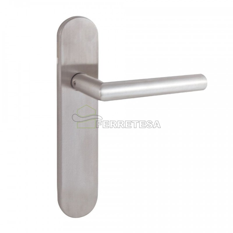 MANIVELA PLACA OVAL L RECTA INOX 5032