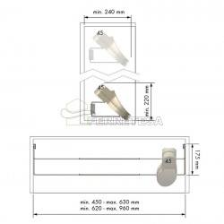 ZAPATERO EXTENSIBLE CLASSIC  620-960 mm. ANTRACITA