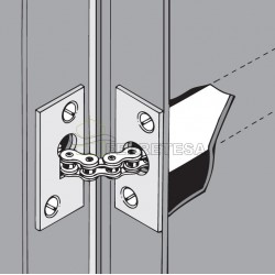 MUELLE ENCASTRADO DE CADENA Ø22mm PLATA