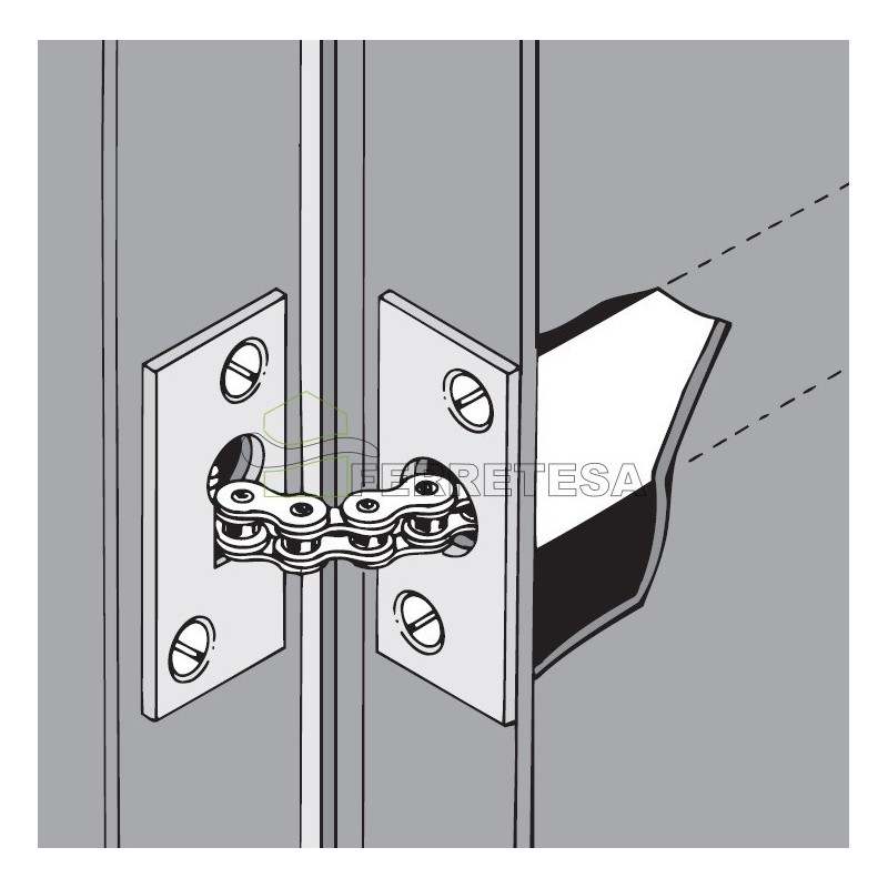 MUELLE ENCASTRADO DE CADENA Ø22mm PLATA