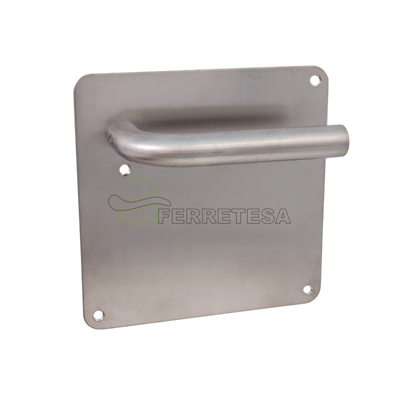 MANIVELA PLACA 170x170 L CURVA INOX 5039