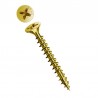 TORNILLO SPAX UNIVERSAL ROSCA COMPLETA, CABEZA PLANA POZIDRIV, DORADO YELLOX