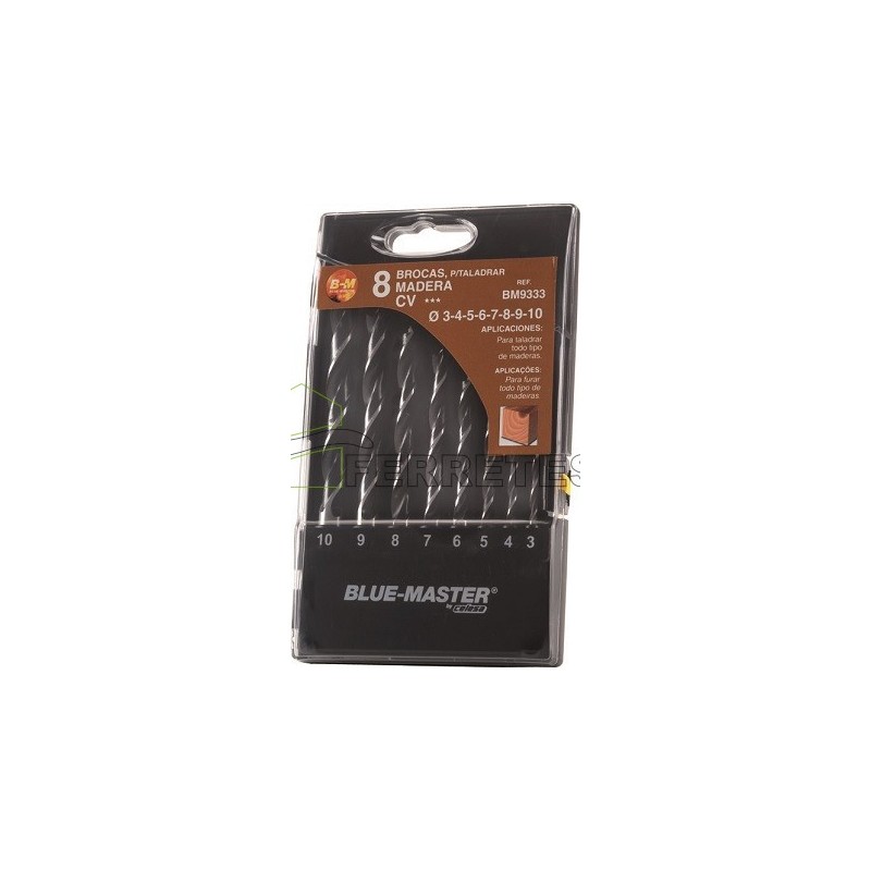 ESTUCHE BROCAS MADERA 9333 8Pz.