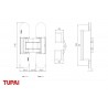 BISAGRA 3D OCULTA 140x30 CROMO SATINADO 1715 TUPAI