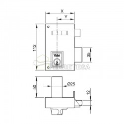 CERRADURA SOBREPONER 56-A/60mm HN DH