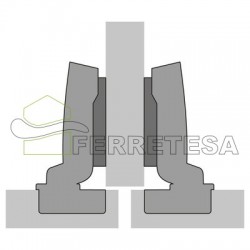 BISAGRA Ø35mm.SENSYS 8631i ½CODO 95º PUERTA HASTA 32mm TH52 NEGRA