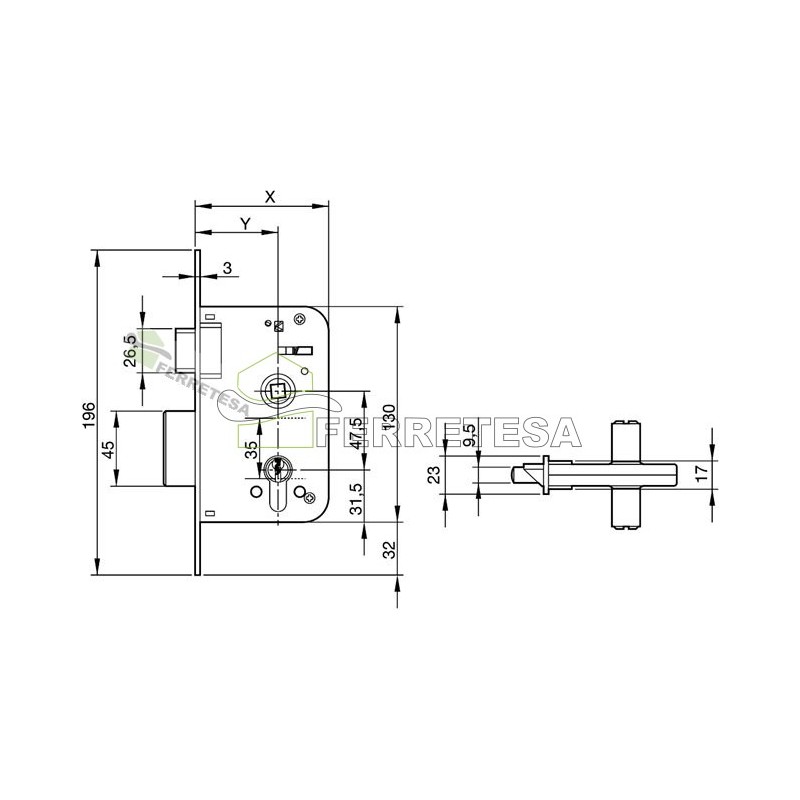 CERRAD.600/80x50mm C/CDO. H.LTDO