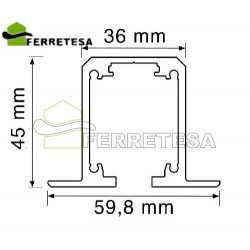 CARRIL SLID TOP 90/150 6Mts CON ALAS SILVER
