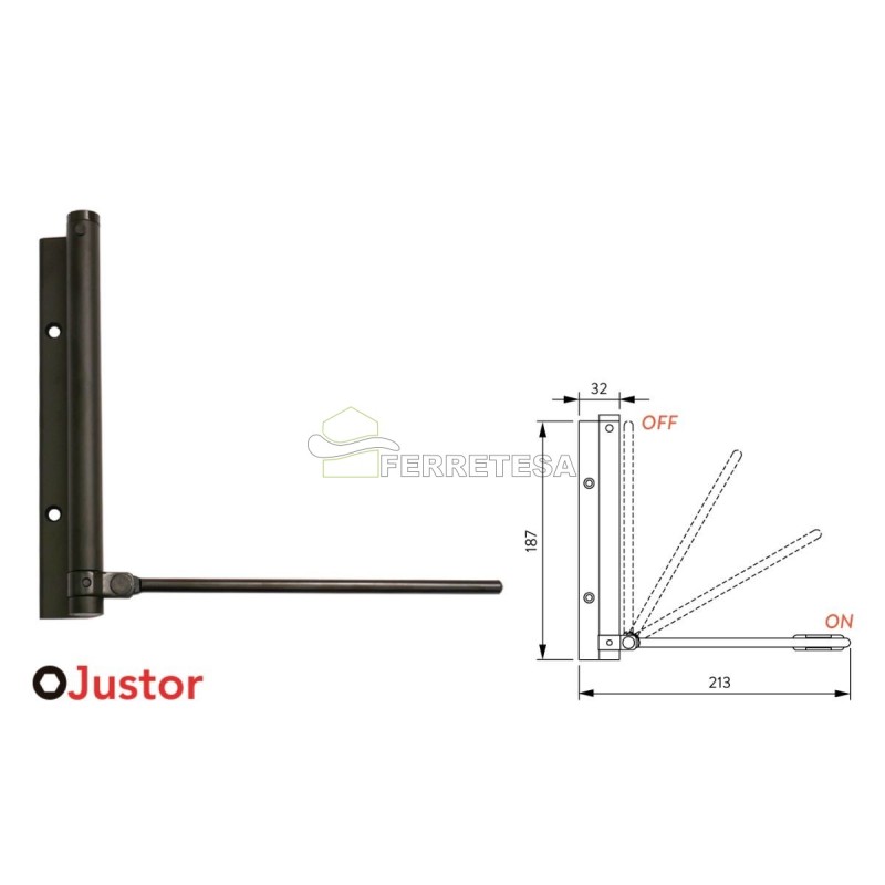 BRAZO MUELLE 56 NEGRO JUSTOR