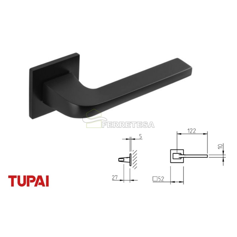 MANIVELA R/CUAD NEGRO 30975SQ-153 TUPAI