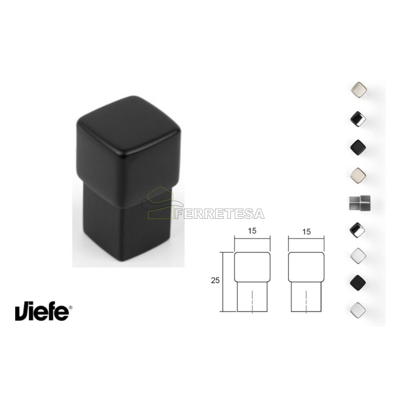 POMO BOXX 15x15mm NEGRO MATE VIEFE